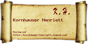 Kornhauser Henriett névjegykártya